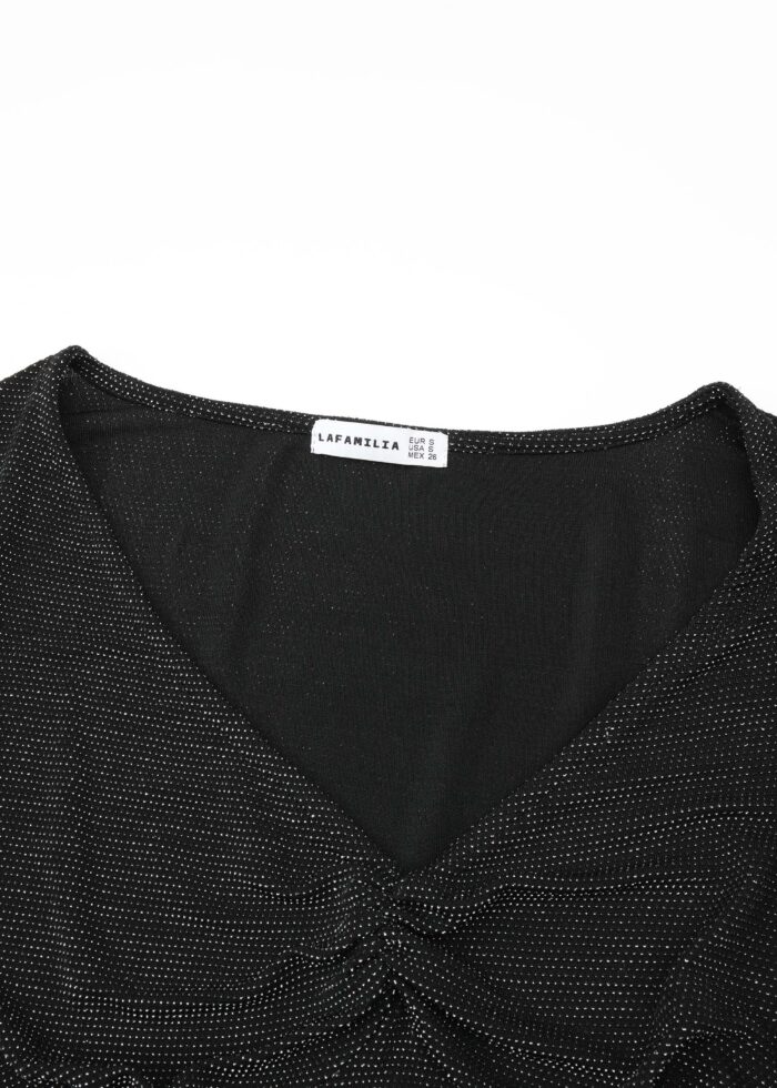 Women Knitted Pleated Blouse - Image 2