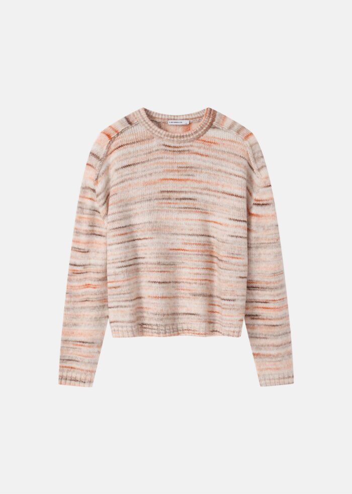 Women Knitted Striped Blouse - Image 1