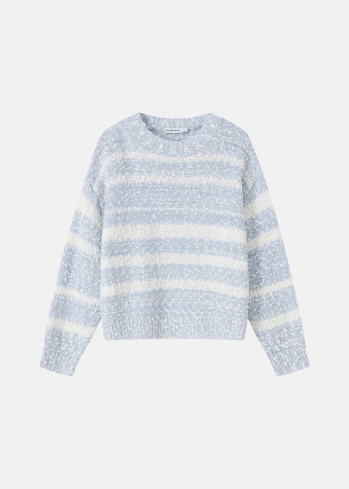 Women Knitted Striped Blouse - Image 1