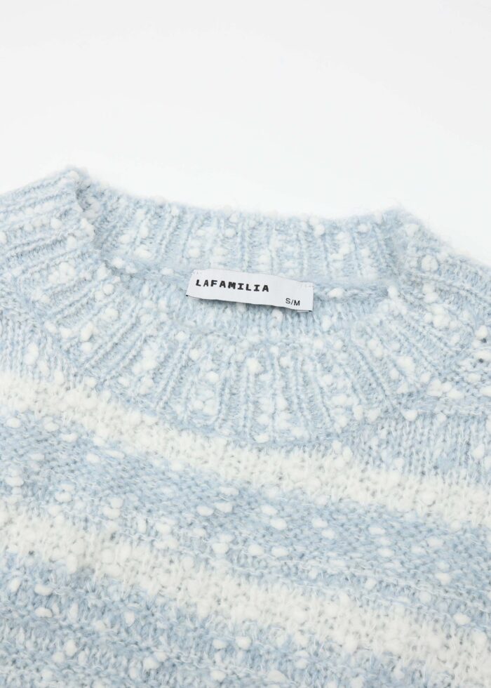 Women Knitted Striped Blouse - Image 2