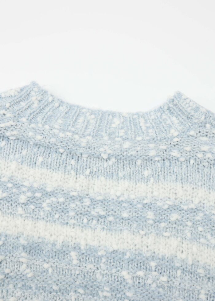Women Knitted Striped Blouse - Image 5
