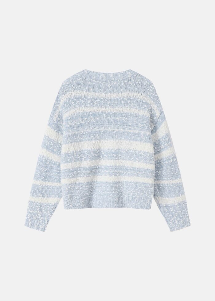 Women Knitted Striped Blouse - Image 6