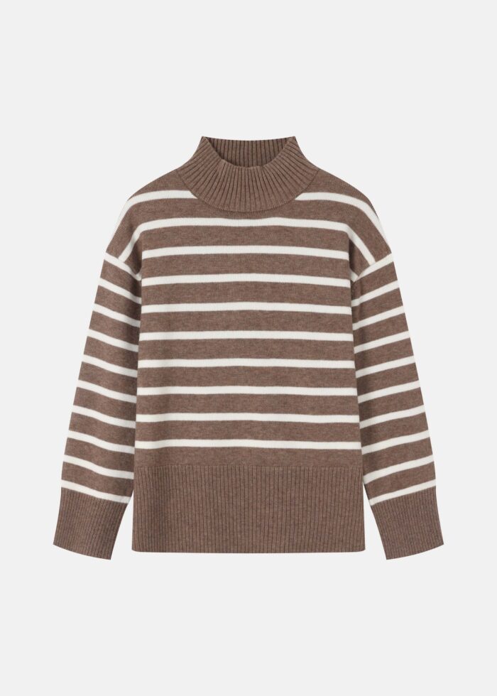 Women Striped Knitted Blouse - Image 1