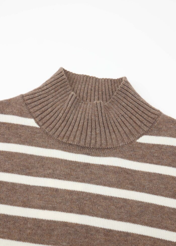 Women Striped Knitted Blouse - Image 2