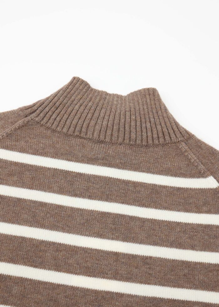 Women Striped Knitted Blouse - Image 5