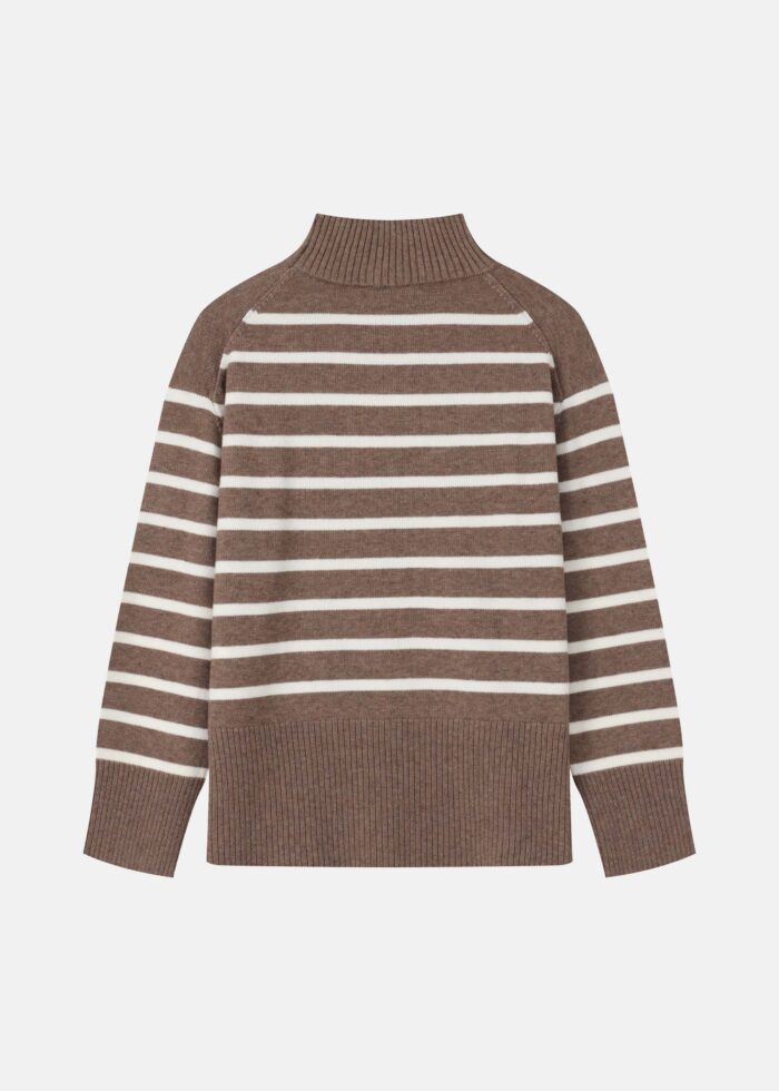 Women Striped Knitted Blouse - Image 6