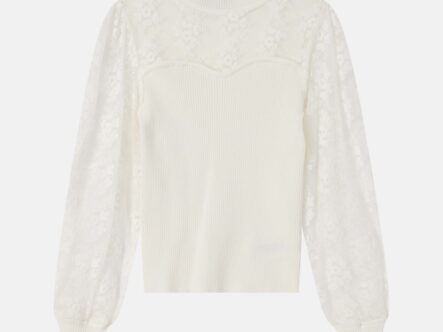 Women Lace and Knitted Fabric Blouse