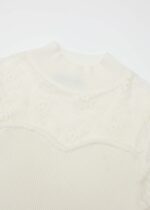 Women Lace and Knitted Fabric Blouse - Image 2