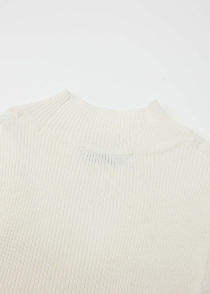 Women Lace and Knitted Fabric Blouse - Image 5
