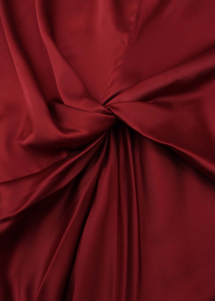 Women Front Knot Satin Blouse - Image 3