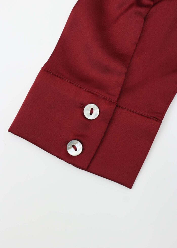 Women Front Knot Satin Blouse - Image 5