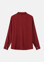 Women Front Knot Satin Blouse - Image 6