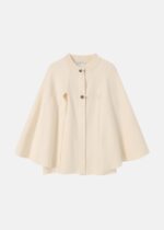 Women Knitted Fabric Plain Cape