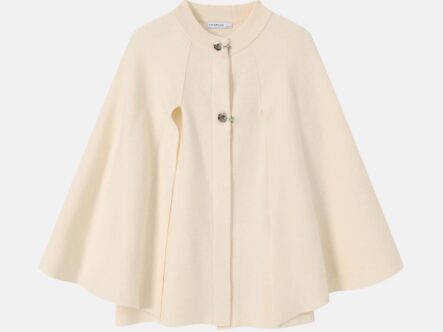 Women Knitted Fabric Plain Cape