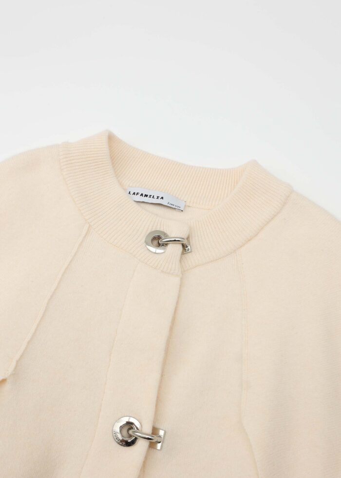 Women Knitted Fabric Plain Cape - Image 2
