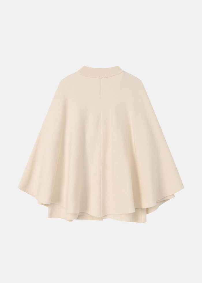 Women Knitted Fabric Plain Cape - Image 6