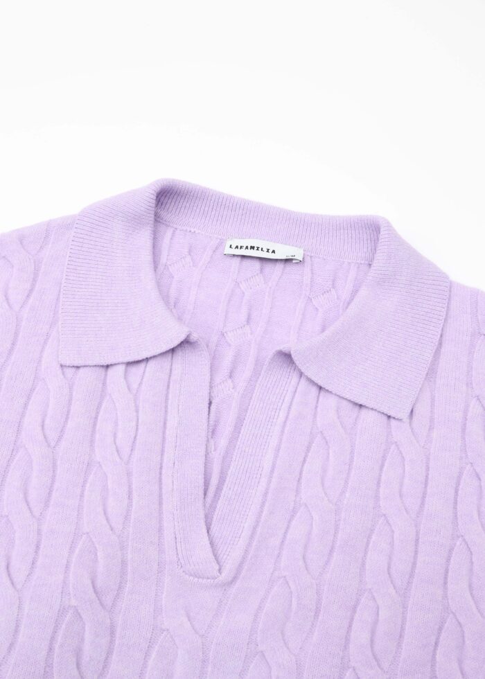 Women Knitted Braided Patterned Blouse - Image 2
