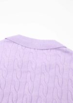 Women Knitted Braided Patterned Blouse - Image 5