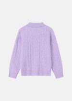 Women Knitted Braided Patterned Blouse - Image 6