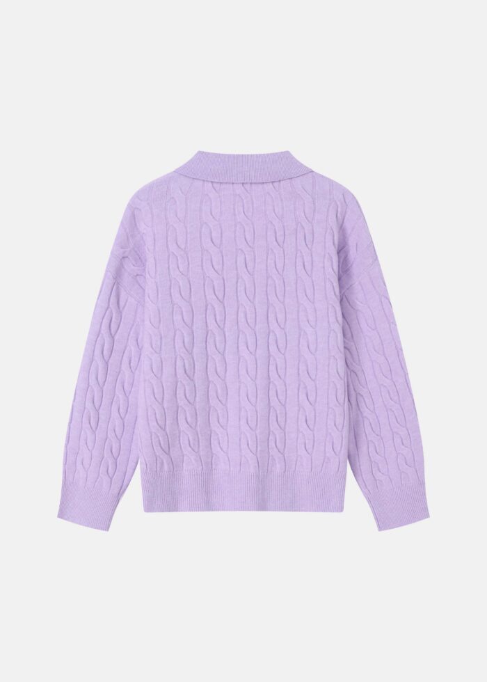 Women Knitted Braided Patterned Blouse - Image 6