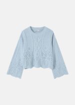 Women Knitted Embroidery Fabric Blouse