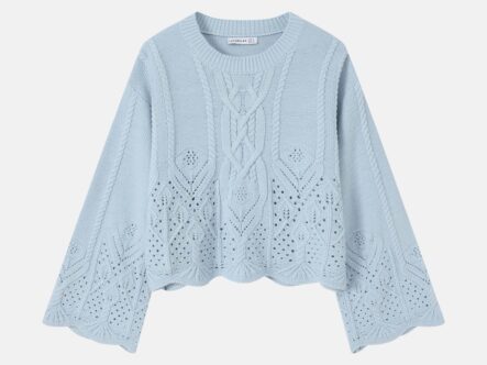 Women Knitted Embroidery Fabric Blouse