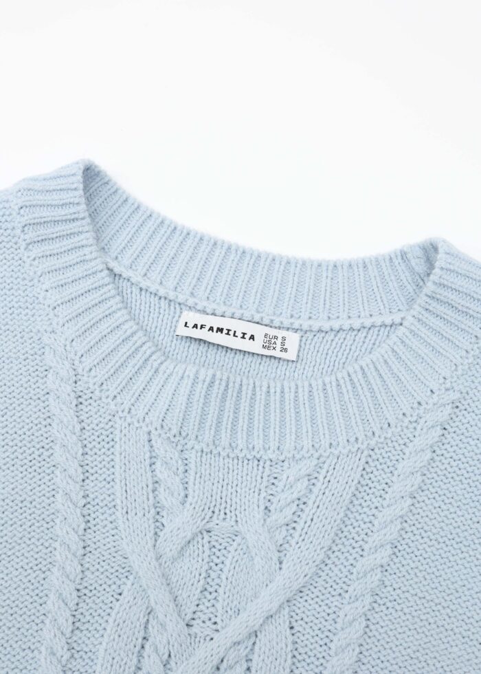 Women Knitted Embroidery Fabric Blouse - Image 2
