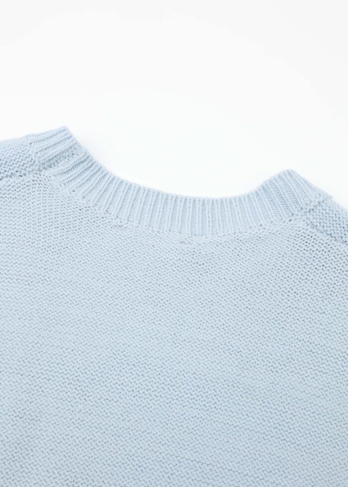 Women Knitted Embroidery Fabric Blouse - Image 5