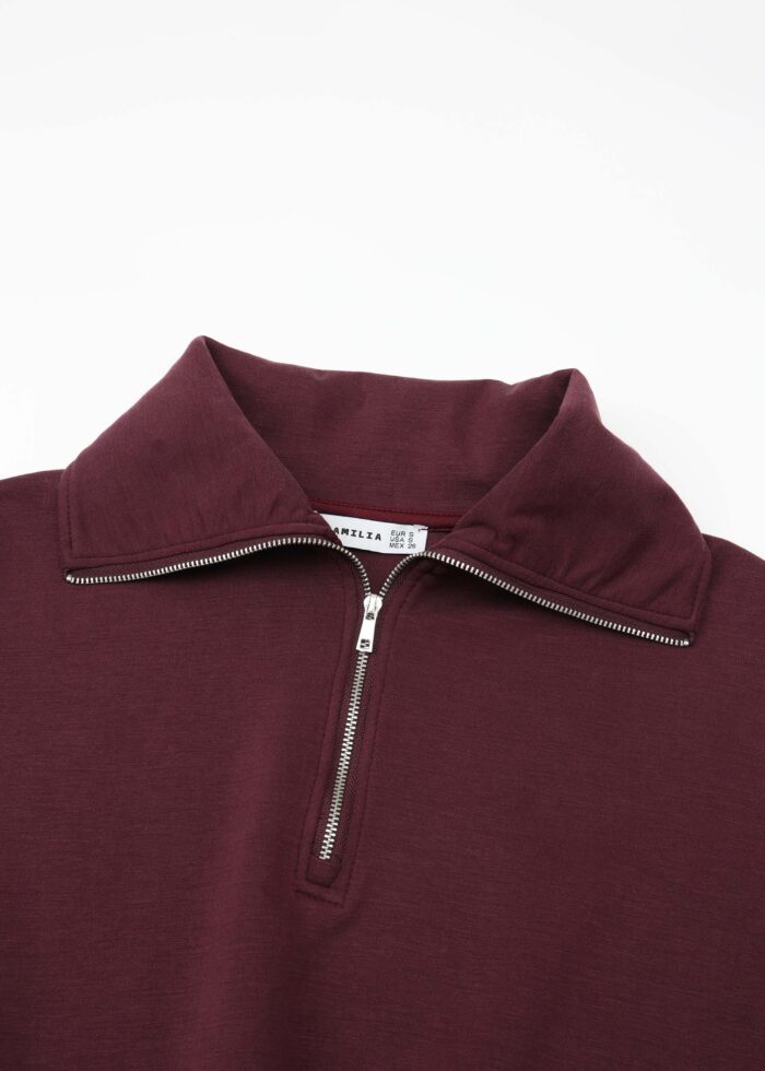 Women Plain Scuba Fabric Long Blouse - Image 2