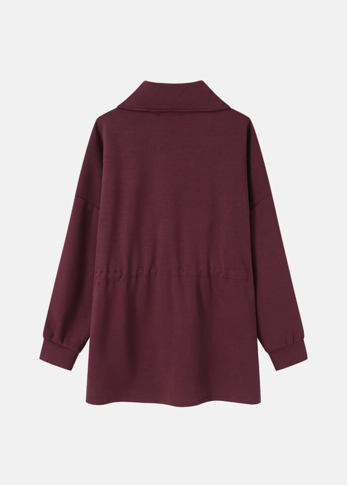 Women Plain Scuba Fabric Long Blouse - Image 6