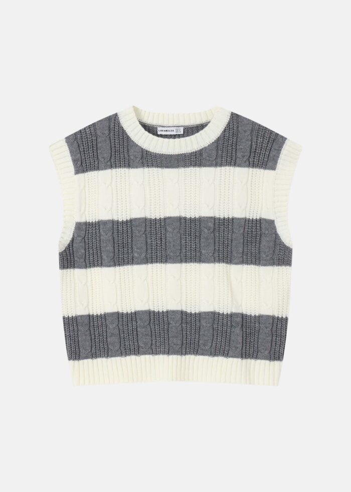 Women Knitted Patterned Fabric Blouse - Image 1