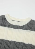 Women Knitted Patterned Fabric Blouse - Image 2