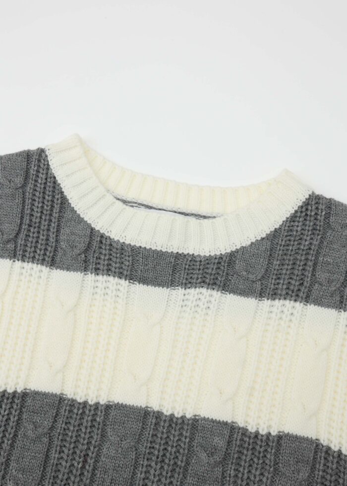 Women Knitted Patterned Fabric Blouse - Image 2