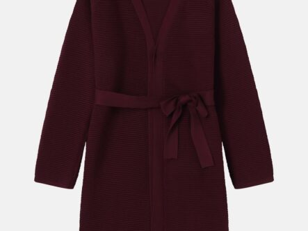 Women Knitted Striped Fabric Cardigan