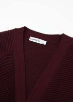 Women Knitted Striped Fabric Cardigan - Image 2