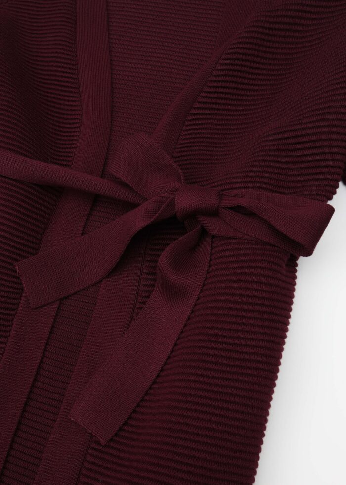Women Knitted Striped Fabric Cardigan - Image 3