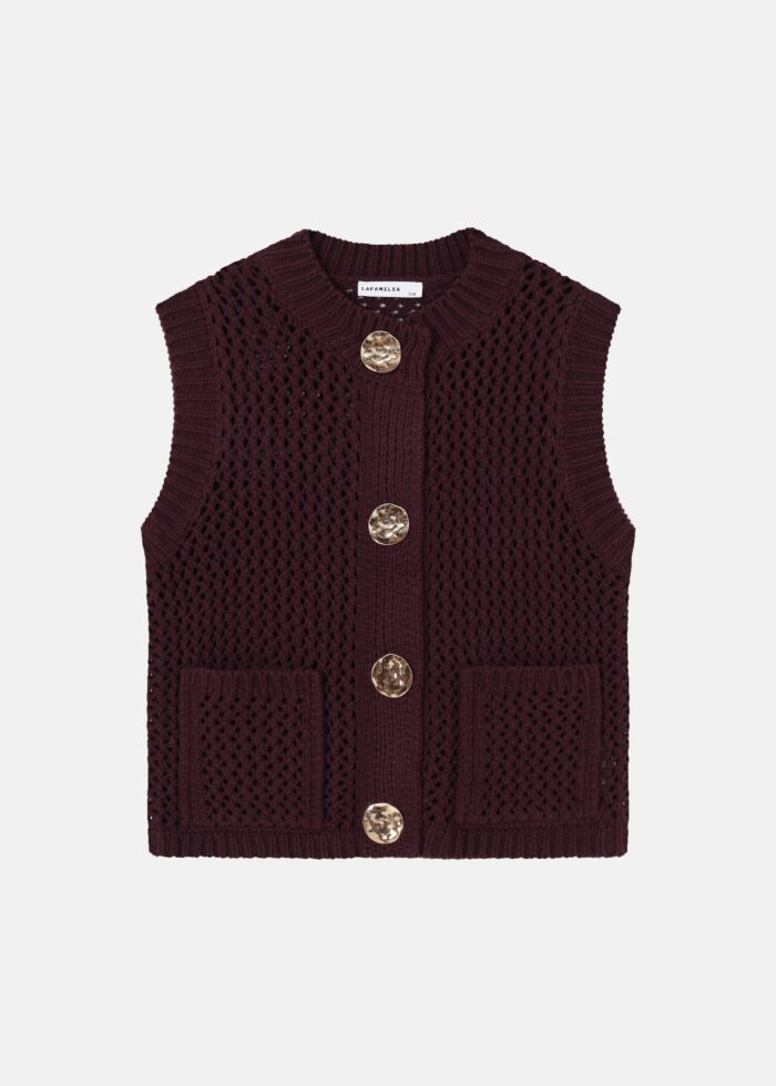 Women Open-Knit Vest - Image 1