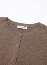 Women Knitted Striped Fabric Jacket - Image 2