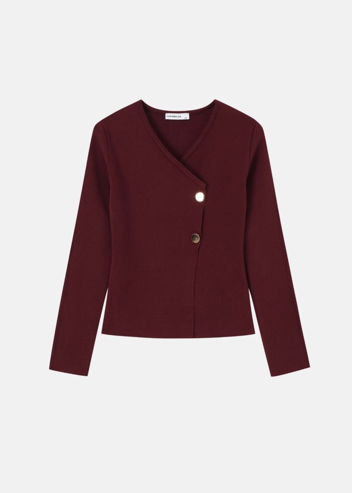 Women Knitted Plain Jacket - Image 1