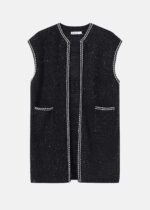 Women Knitted Glittery Fabric Cardigan