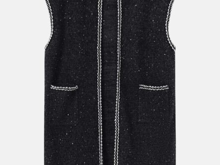 Women Knitted Glittery Fabric Cardigan