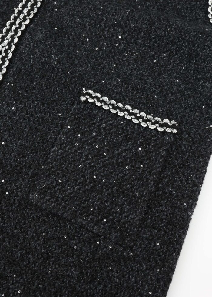 Women Knitted Glittery Fabric Cardigan - Image 4