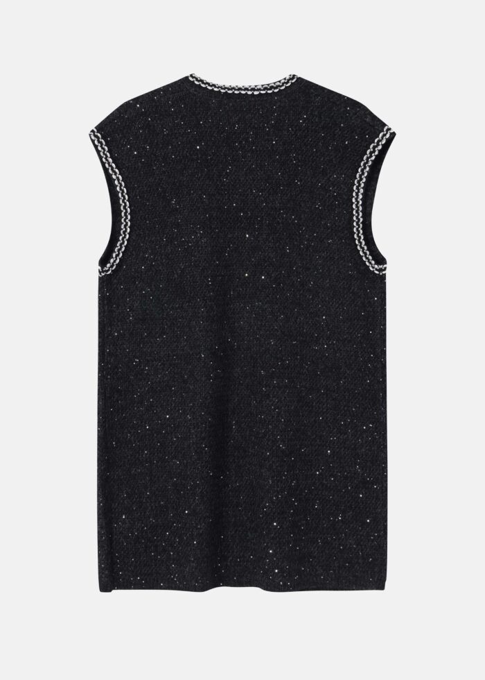 Women Knitted Glittery Fabric Cardigan - Image 8