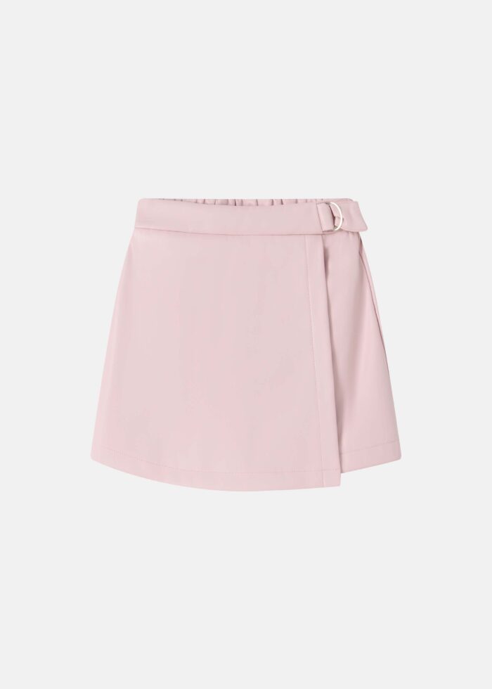 ⁦Kids Girl Leather Skirt-Short⁩ - الصورة ⁦1⁩