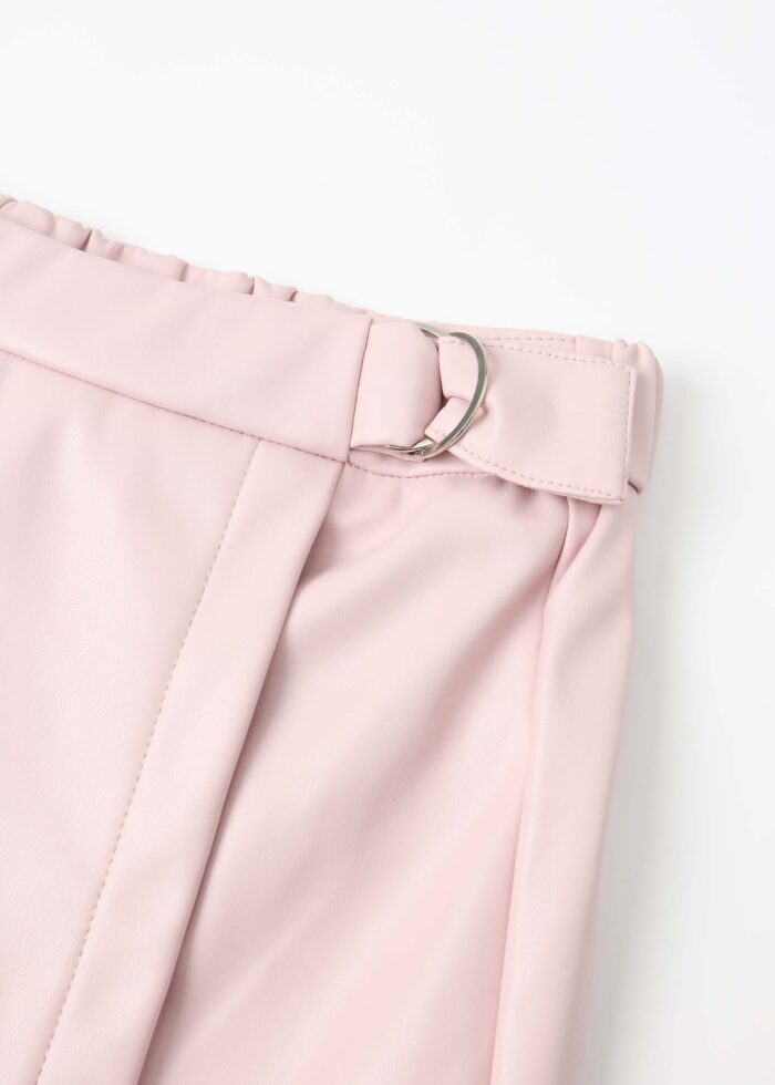 ⁦Kids Girl Leather Skirt-Short⁩ - الصورة ⁦2⁩