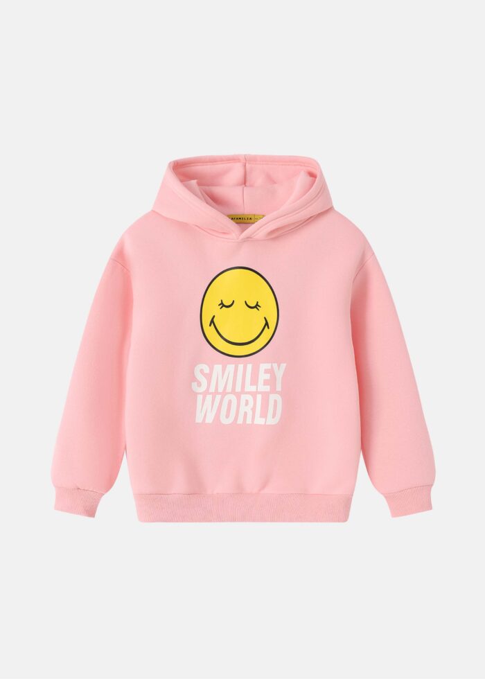 ⁦Kids Girl "Smiley World" Hoodie⁩ - الصورة ⁦1⁩