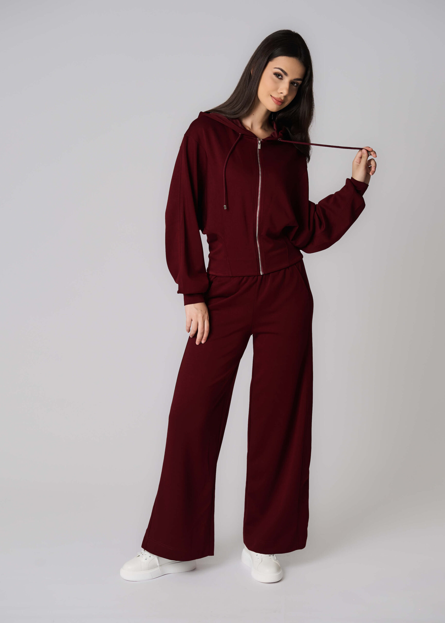 6225203009728-x Women Plain Scuba Fabric Track Jacket - Image 1