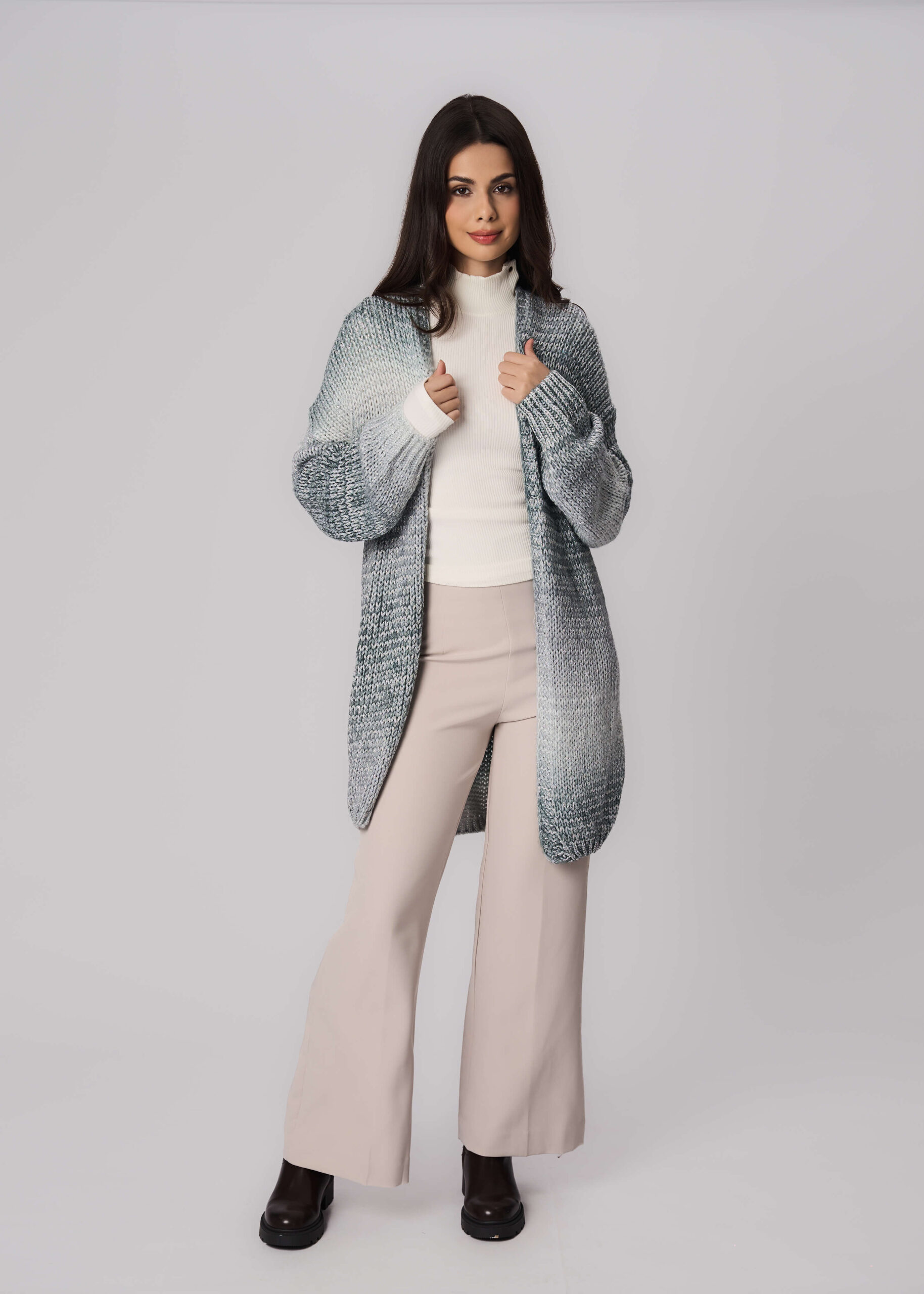 6225222020690-x Women Knitted Ombre Cardigan - Image 1
