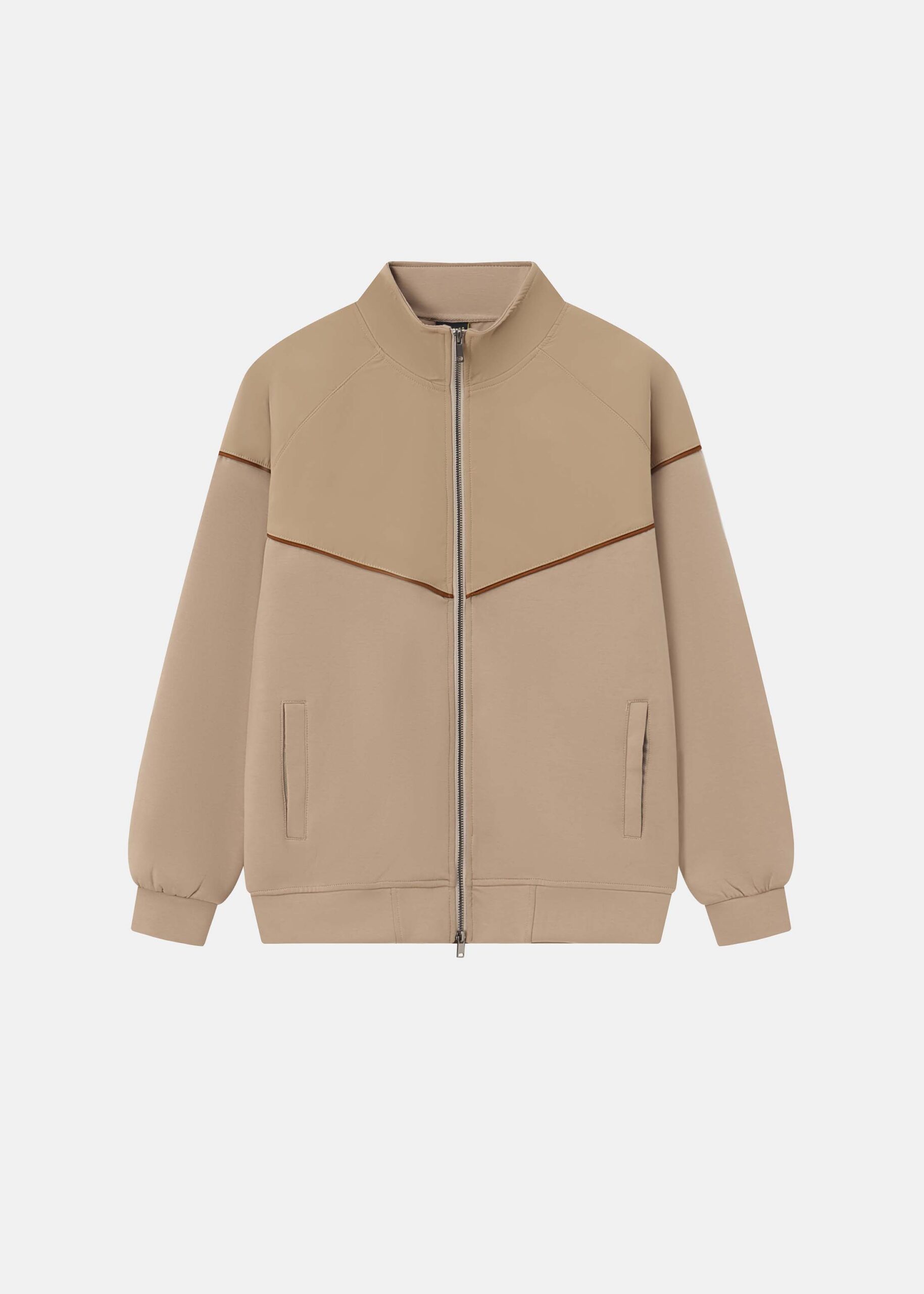 6225108003003-a Men Mixed Fabric Track Jacket - Image 1
