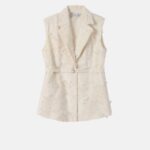 Women Textured Belted Vest